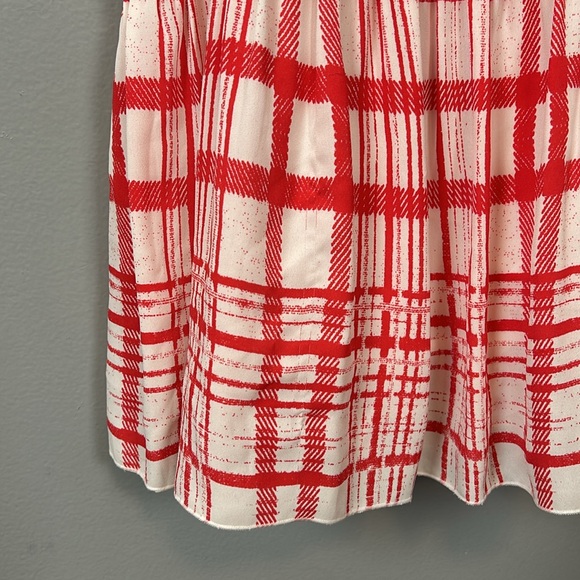 Avec Les Filles Dress Women Plaid  Windowpane Grid Check Mini White Red size S - Picture 13 of 13